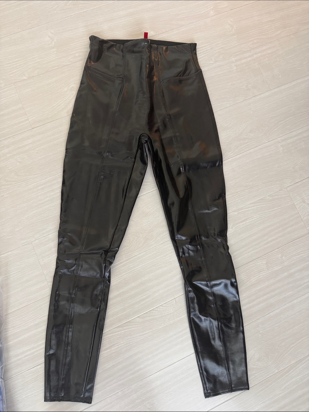 SPANX Black High-Rise Faux Leather Jeggings